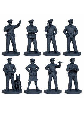 Police Figures – 8 Unpainted Resin Officers for Model Railroad & Dioramas 28mm